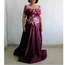 Baju gamis pesta brokat kombinasi spandex terbaru warna sumber. Gaun Pesta Nikahan Mama Maroon Magenta Fesyen Wanita Pakaian Wanita Gaun Rok Di Carousell