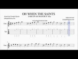 Oh When The Saints Go Marching In Tabs Sheet Music For Guitar In C Youtube Sheet Music Guitar Teaching Music