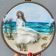 Learn about the history the embroidery machine and when it first started coming to fruition. 3d Embroidery Designs Feature Women With Flowing Hair And Dresses