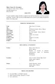 Sample Objectives In Resume For Hrm Students