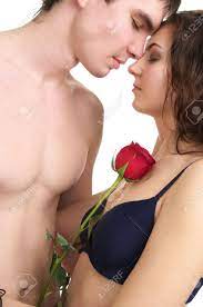 Beutiful Half Couple With Red Rose Isolated Over White Background Stock Photo Picture And Royalty Free Image Image 6386574