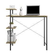 Furinno econ multipurpose home office computer writing desk with storage bin, keyboard tray, and side shelves for organization, black. Buy Mainstays Side Storage Desk Natural Online In Turkey 679858950