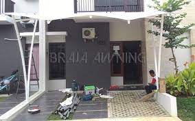 Tenda Membrane Di Teras Depan Untuk Garasi Mobil Rumah Desain Tenda