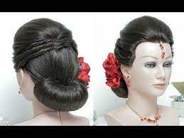 Indian Low Bun Hairstyle With Twist For Long Hair Tutorial Youtube Long Hair Tutorial Long Hair Styles Bun Hairstyles