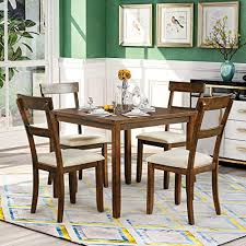 Browse a large selection of rustic end table and side table designs in a variety of styles, sizes and finishes to accent your living room or bedroom. Buy P Purlove 5 Piece Dining Table Set Rustic Wood Kitchen Table Set 5 Dinnet Set For 4 Persons Table And 4 Chairs For Dining Room Kitchen Room American Walnut Online In Indonesia B089zzn15w