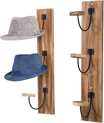A wonderful addition to your living room, entry hall or any space you'd like to add a special rustic touch. Amazon Com Mygift Wall Mounted Rustic Burnt Wood Metal Wire Vertical Hat And Coat Garment Racks Set Of 2 Home Improvement