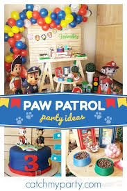 Birthday Celebration Ideas For 3 Year Old Boy Paw Patrol Birthday Valentino S Paw Patrol Birthday Party Catch My Party Paw Patrol Birthday Party Easy Birthday Party Games Girls Birthday Party