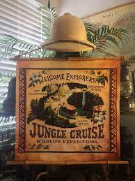 Limited Disneyland Adventureland Jungle Cruise Sign Banner Wall Hanging 20x20 Canvas Wall Hanging 20x20 Canvas Disneyland