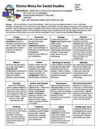 Choice Board Social Studies Projects Social Studies Education Social Studies Elementary