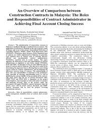 An overview of comparison between construction contracts in malaysia: Eet 02 Pdf Architect Engineer