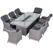 How to light your gas fire pit: Camilla 8 Seater Rattan Rectangular Firepit Set
