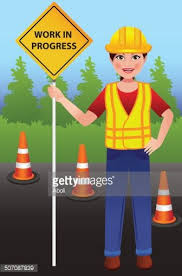 72,095 construction worker clip art images on gograph. Road Construction Worker On Street With Board In Hand Clipart Image