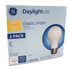 2 Pk Ge 13w A21 Classic Shape Led Light Bulb 5000k Daylight 100w Bulbamerica