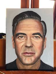 George Clooney Painting, George Clooney, George Clooney Art, George Clooney  Illustration, Fan Art, O Brother Where Art Thou, Celebrity