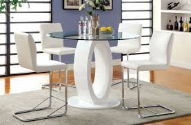 The matching stools feature updated back slats with brown vinyl seating for supreme comfort. Cm3825wh Rpt 5 Pc Orren Ellis Waller Lodia Ii Modern Style White Finish Wood Base 48