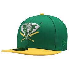 New Era Oakland Athletics Cooperstown Collection 59fifty Fitted Hat Green Yellow Hats For Men Oakland Athletics Fitted Hats
