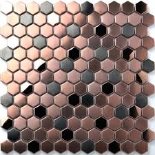 Black And Gold Bathroom Floor Tiles New Hexagon Stainless Steel Brushed Mosaic Tile Bronze Black Shower Floor Tiles Shower Floor Tile Bronze Tiles Metal Mosaic Tiles