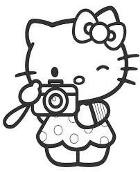 Print free hello kitty coloring sheets and her friends for coloring. Hello Kitty With Camera Coloring Page Topcoloringpages Net