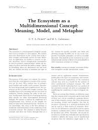 Pdf The Ecosystem As A Multidimensional Concept Meaning Model And Metaphor