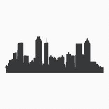 Atlanta georgia city skyline silhouette white background. Atlanta Skyline Silhouette Wall Art Decal Wallums