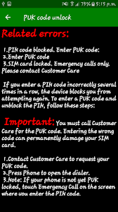 In order to unlock it, you'll need your 8 digit . Bypass Pin And Puk Codes Latest Version For Android Download Apk