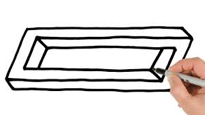 How To Draw Impossible Rectangle Easy Optical Illusion Drawings Optical Illusion Drawing Illusion Drawings Optical Illusions