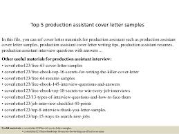 Top 5 Production Assistant Cover Letter Samples