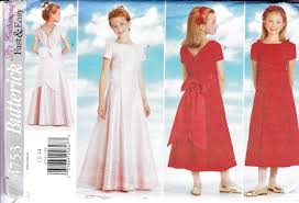 Girls Size 12 14 Formal Dress Junior Bridesmaid Or Flower Etsy Girls Dress Sewing Patterns Junior Bridesmaid Dress Patterns Patterned Bridesmaid Dresses