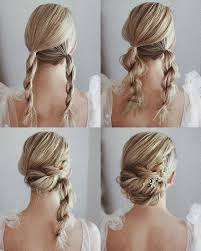 Easy Wedding Hairstyles To Try Yourself At Home In 2020 Braids For Long Hair Diy Hairstyles Medium Length Hair Styles