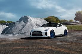 Snow White Nissan Gt R On Baby Blue Bottoms Nissan Gt R Nissan Gtr