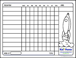 Behavior Charts Color Your Own Charts Kid Pointz