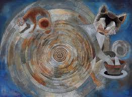 Llena de híbridos entre humanos y animales, su obra. Katy On Twitter Cat Art Toledo Painting