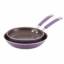 Rachael Ray Cucina Hard Porcelain Enamel Nonstick Skillet Set 9 25 Inch And 11 Inch Lavender Purple Undef Skillet Sets Cookware And Bakeware Cookware Set