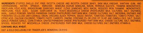 Trader Joe S Reduced Guilt Spinach Cheese Stuffed Shells Review Freezer Meal Frenzy