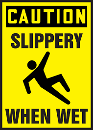 Slippery When Wet OSHA Caution Safety Sign LSTF616