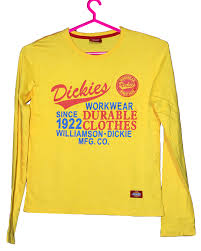 Dickies Printed Yellow Cotton T Shirt For Men