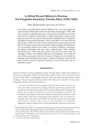 Origin and meaning of name charl. Pdf In Alfred Russel Wallace S Shadow His Forgotten Assistant Charles Allen 1839 1892