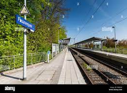 Europe, Germany, Bavaria, Unterhaching, Fasanenpark suburban train station,  platform, signs Stock Photo - Alamy