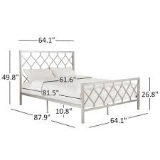 Inspire Q Queen Xander Metal Bed Silver Camas Metalicas Cama Con Almacenaje Camas