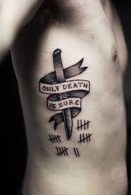 I got my last tattoo from him and it was my first full color piece! Who S Counting Death Tattoo Knife Tattoo Life Death Tattoo