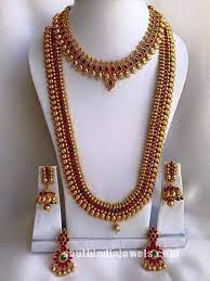 South Indian Wedding Imitation Jewellery Set Consisting Of Necklace Long Hara Indian Wedding Jewelry Sets Indian Jewelry Sets Indian Jewellery Design Earrings