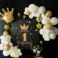 1st Birthday Party Decoration One Happy Birthday Backdrop Balloon Set 1st Birthday Party Decor For Girl Or Boy Quality Party Supplies In 2021 1st Birthday Party Decorations Baby Birthday Decorations Birthday