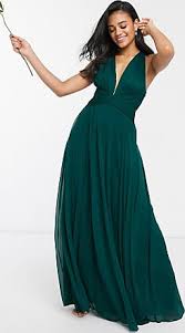 Asos vestito lungo in raso a portafoglio drappeggiato con scollo alla bardot rosa (acquista qui a 118,99 €). Asos Abiti In Verde Ora Fino Al 85 Stylight