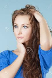 Select from premium brown hair blue eyes of the highest quality. Portrait Of A Young Beautiful Woman With Brown Hair And Blue Stock Photo Picture And Royalty Free Image Image 16986778