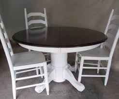 Refinishing White Pedestal Table And Ladder Back Chairs Wooden Dining Room Chairs Pedestal Table Painted Pedestal Tables