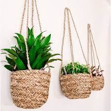 Lately, more attention is given to nature so more modern designs are made of natural materials. Most Popular Natural Seagrass Hanging Planters Hand Woven Indoor Plant Pot Holders Made In Vietnam Buy Home Decor Home Appliances Decorations For Home Home Decor Accessories Interior Home Decorations Plant Hangers Boho