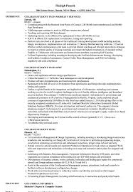 College Student Tech Resume Samples Velvet Jobs
