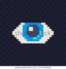 Eye Icon Blue Color Pixel Art Style Design Application 8 Bit Video Game Sprite Game Assets Isolated Abstract Vector Illustr Pixel Art Eyes Artwork Pixel