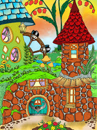 Art By Tatiana Stolova Bogema Book Nice Little Town 5 Digitally Colored Using Pigment App On Ipad Pro In 2020 Coloring Books Coloring Book Pages Color