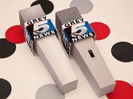 Reporter Microphone Favor Box Print At Home Full Color Template Tv News Weather Television Anchorman Diy Printable Digital File Diy Favor Boxes Diy Printables Diy Microphone